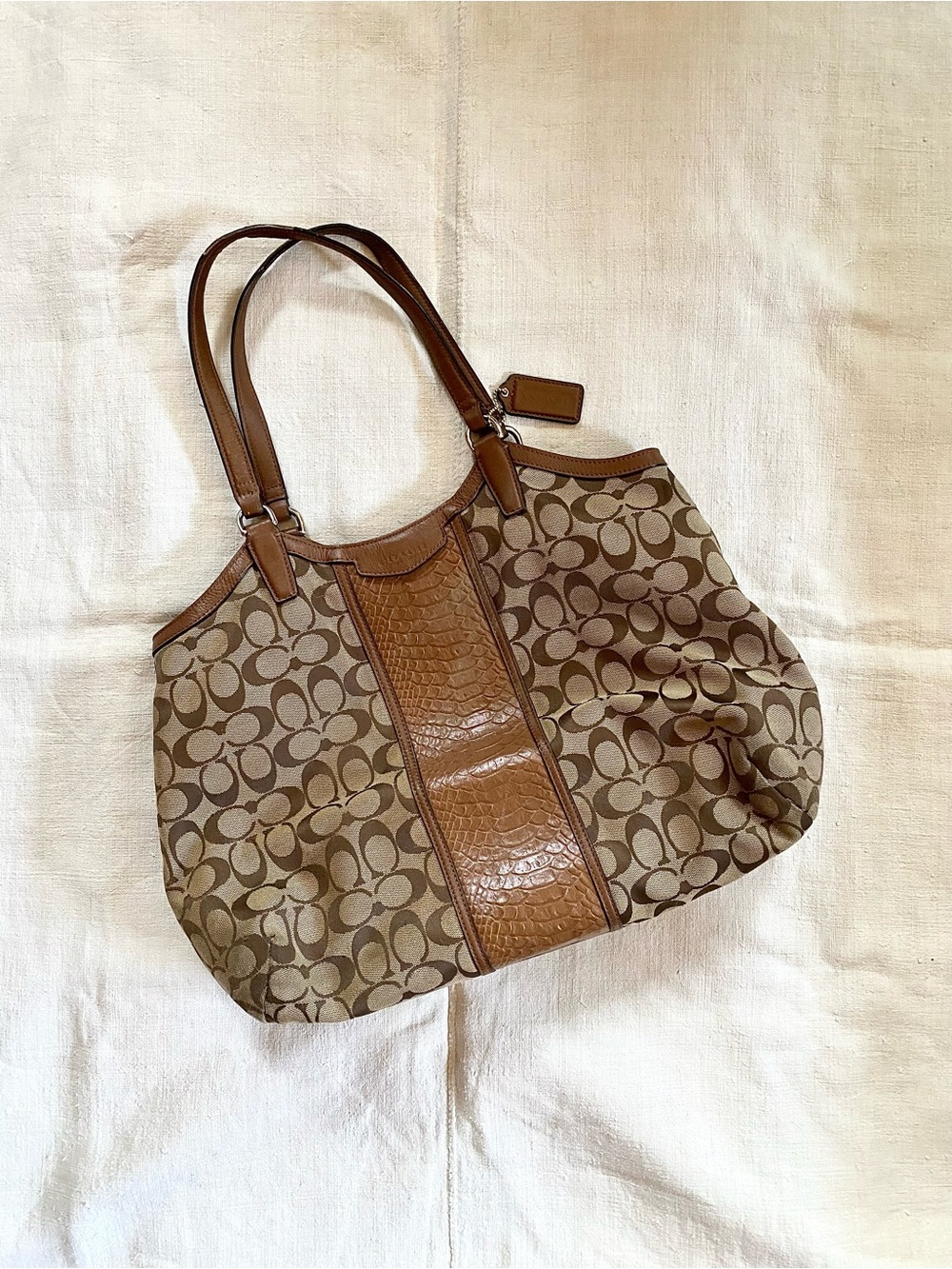 VTG Coach Y2K Signature Snakeskin ‘Devin’ Saddle Bag